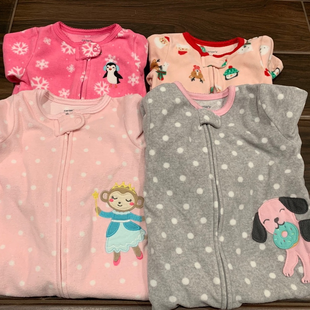 Carter’s Fleece Footsie Lot 9m 12m